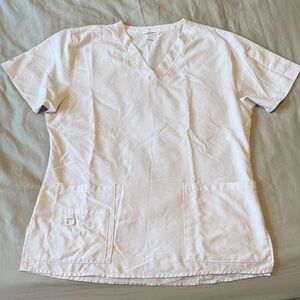 Carhartt White V-Neck Scrub Top Size Medium